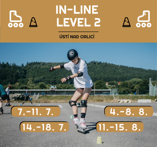 In-line školička level 2 - Termín in-line level 2: 11. - 15.08.2025